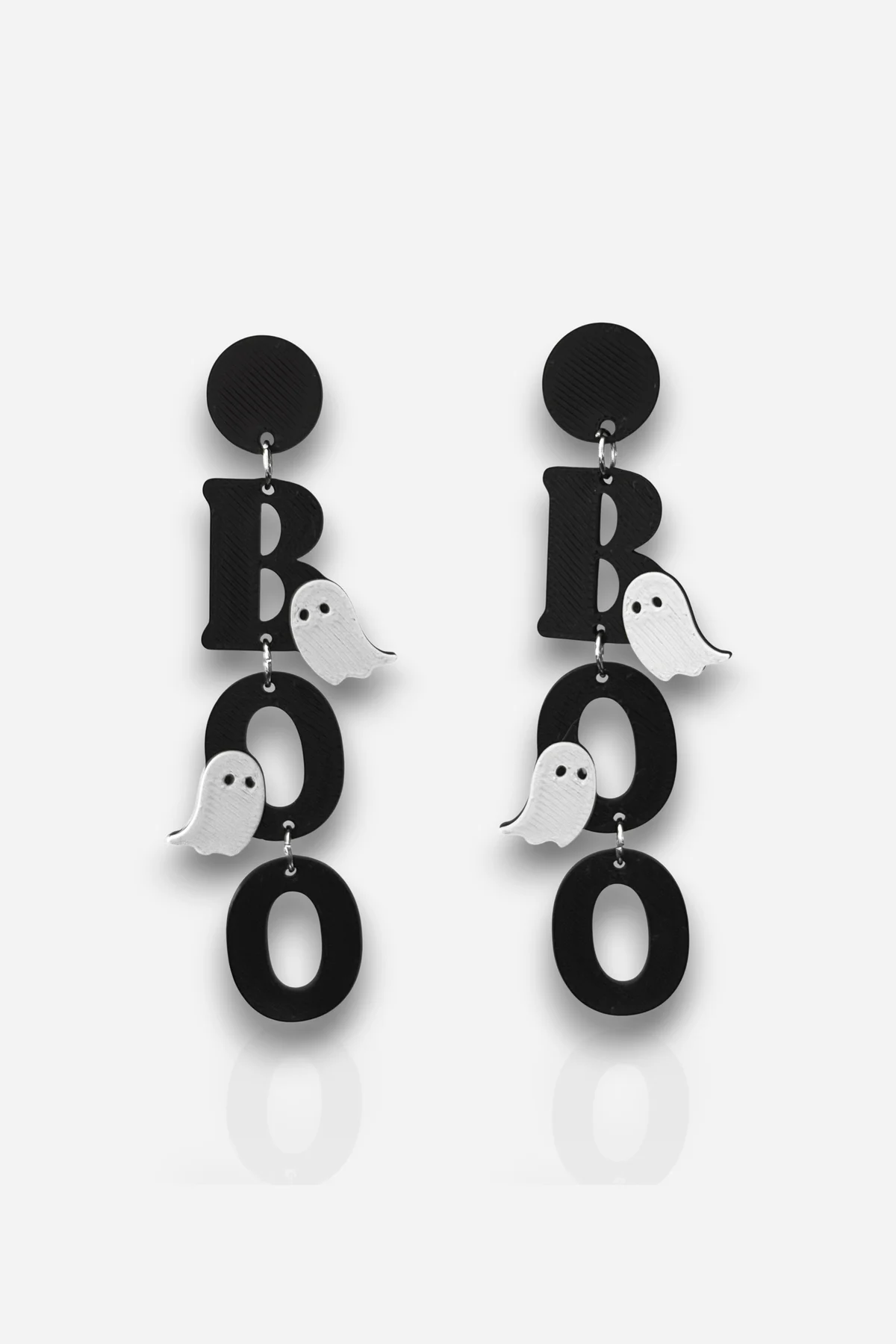 Halloween Cadılar Bayramı Boo Hayaletli Siyah Sallantılı Küpe